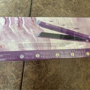 Purple Ceramic Hair Straightener with 1.25" Plates - Dual Voltage